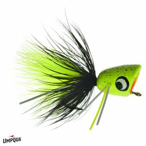 Umpqua Bass Popper Chartreuse Splatter