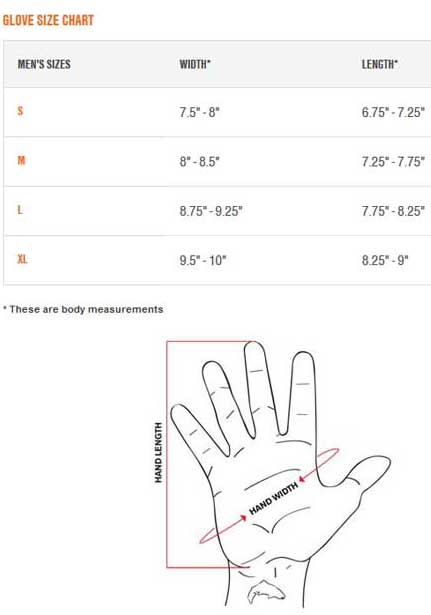 Simms Glove Size Chart