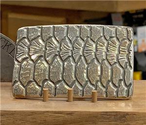 Hand Forged Buckle : Sterling Plated Tarpon Scales