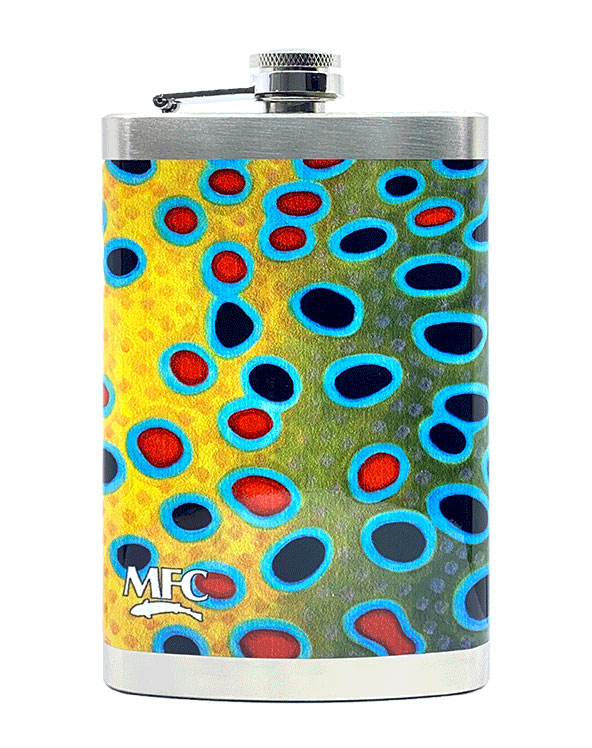 Montana Fly Company Stainless Steel Hip Flask Sundell's Brook Trout Skin